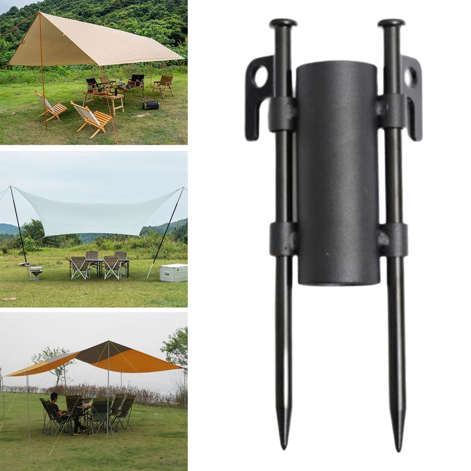 Cheap Goat Tents Outdoor Camping Tent Rod Holder Reinforced with Stakes Iron Canopy Pole Holder Windproof Portable Fixed Tube for Camping Hiking   